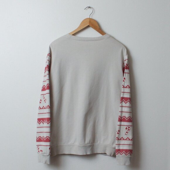 Ugly Christmas Sweater Men Medium Tan Full Of Holiday Spirit - Picture 2 of 8